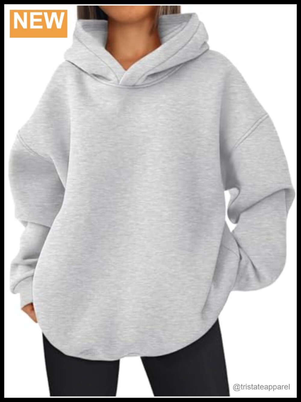 Oversized Fleece Lined Hoodie Pullover Sweatshirt Loose Fit Long Sleeve